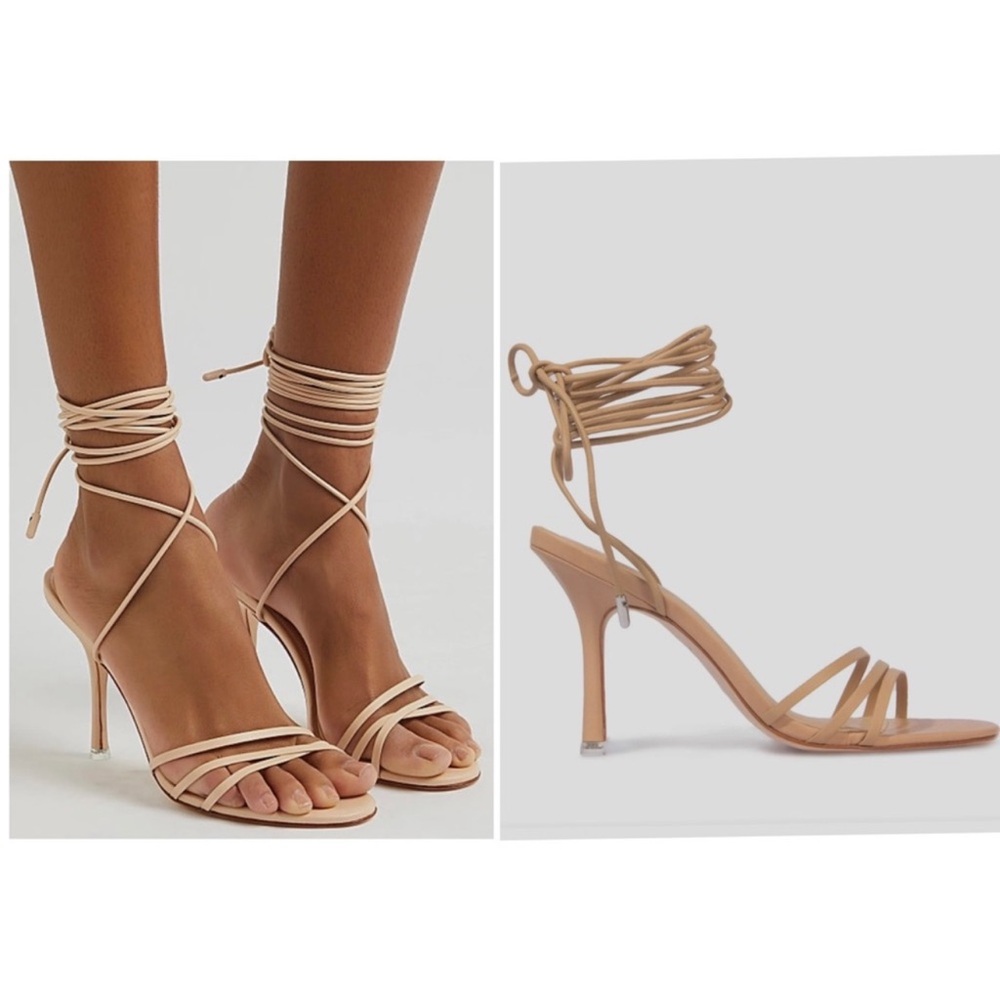 Black suede studio leandra wrap strappy heeled sandal gladiator